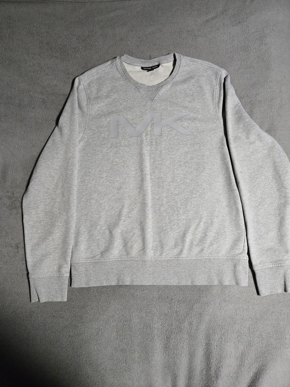 Michael Kors Men’s Light Gray MK Logo Crewneck Sweatshirt Mens L